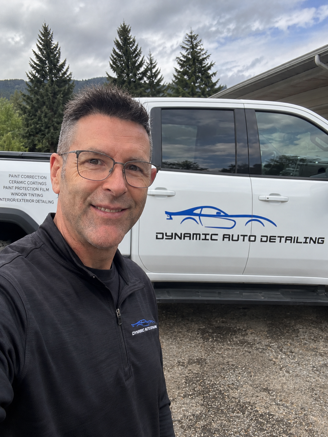 Peter, owner of Dynamic Auto Detailing, in front of the service van