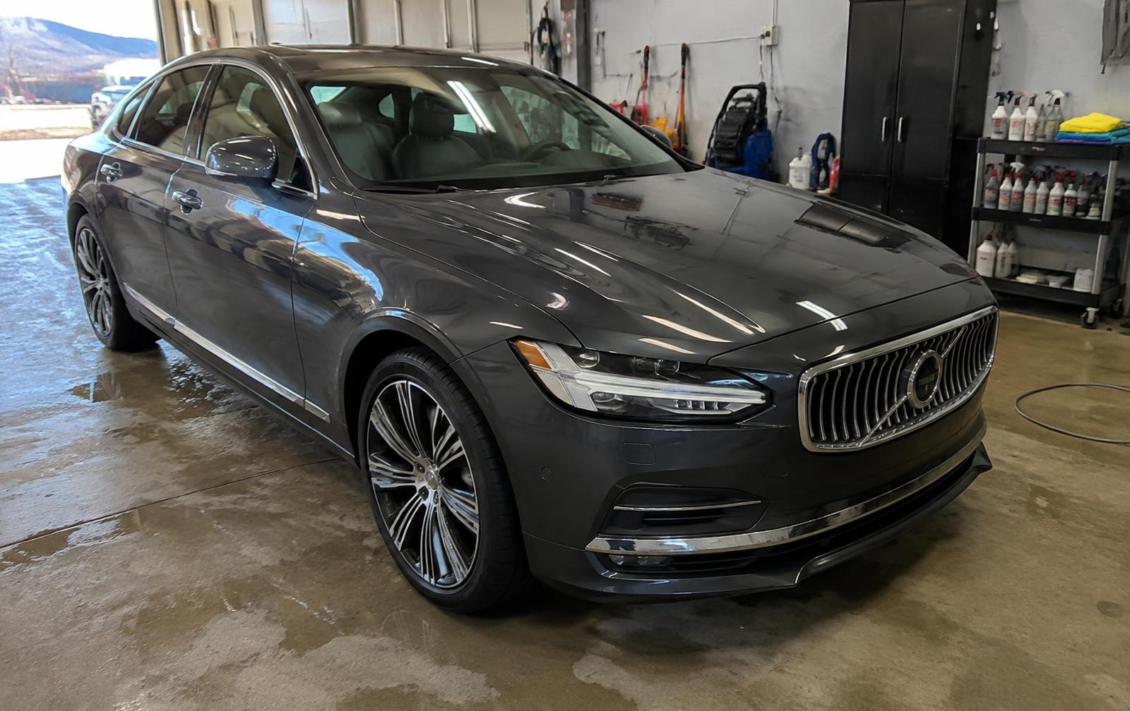 Dark vehicle after paint correction inside Dynamic Auto Detailing in Salmon Arm