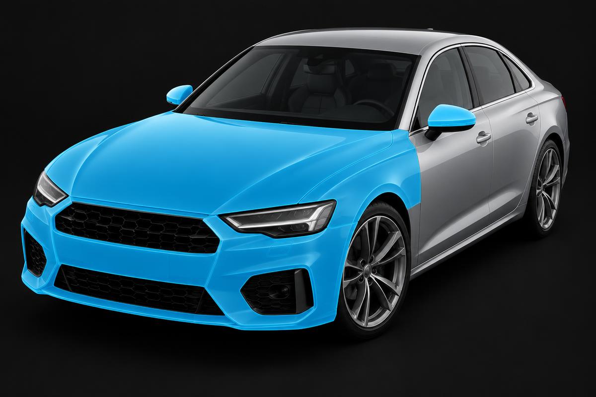 Full Hood, Fenders, Mirrors & Bumper paint protection film coverage diagram