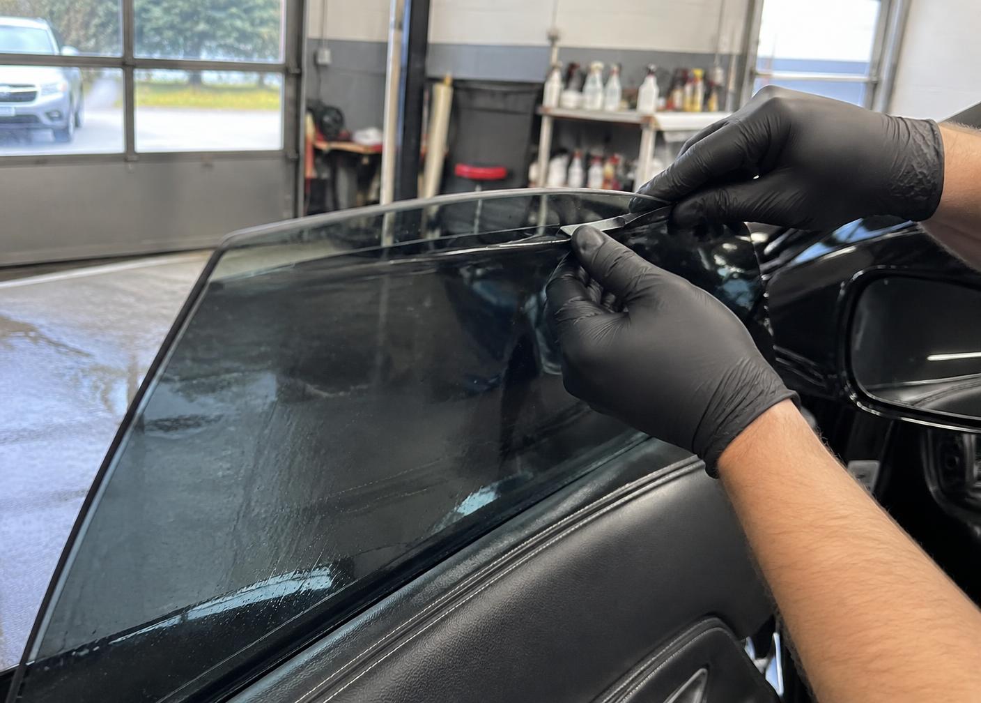 Close-up inspection of the upper tint edge