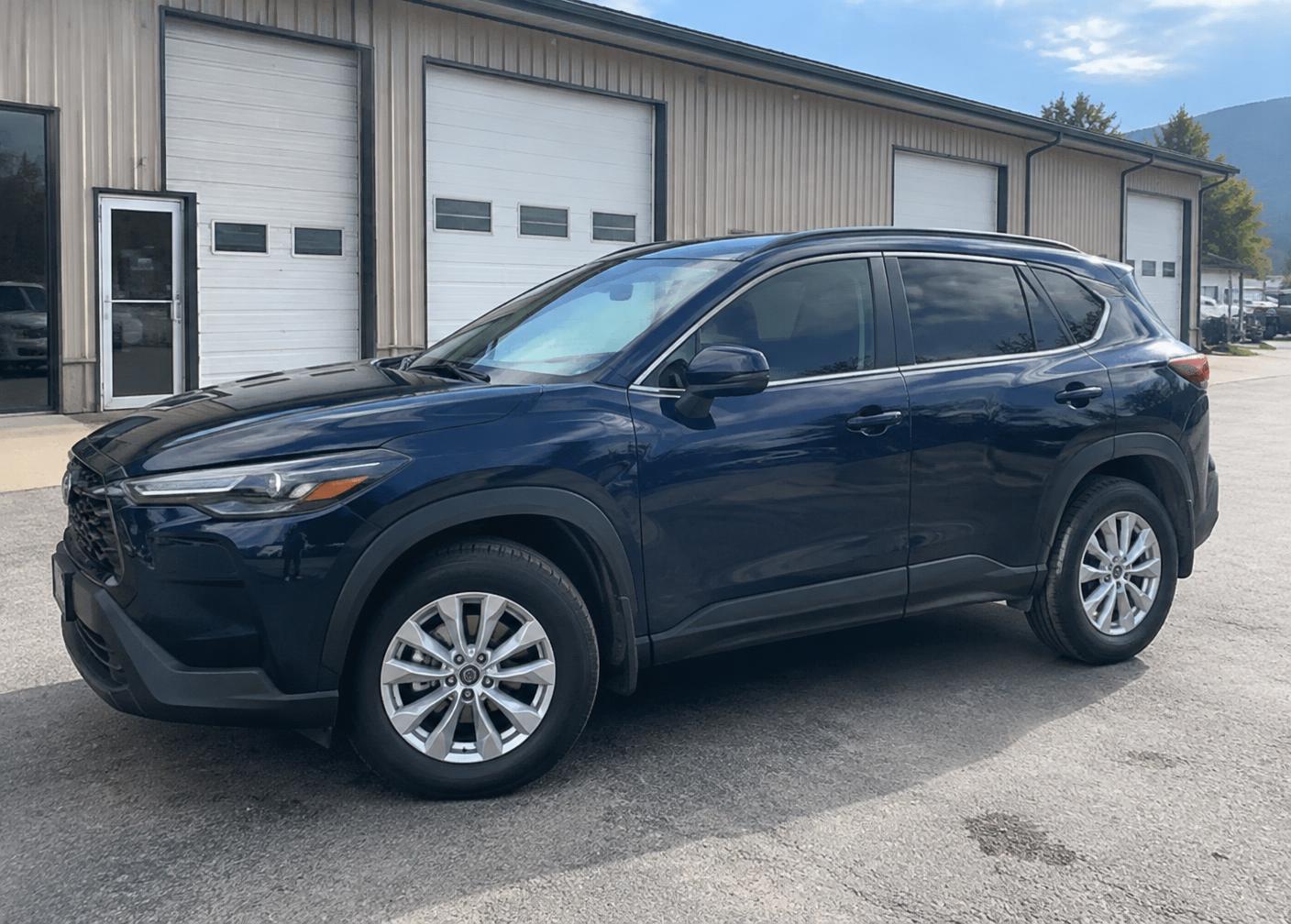 Blue crossover after automotive window tinting