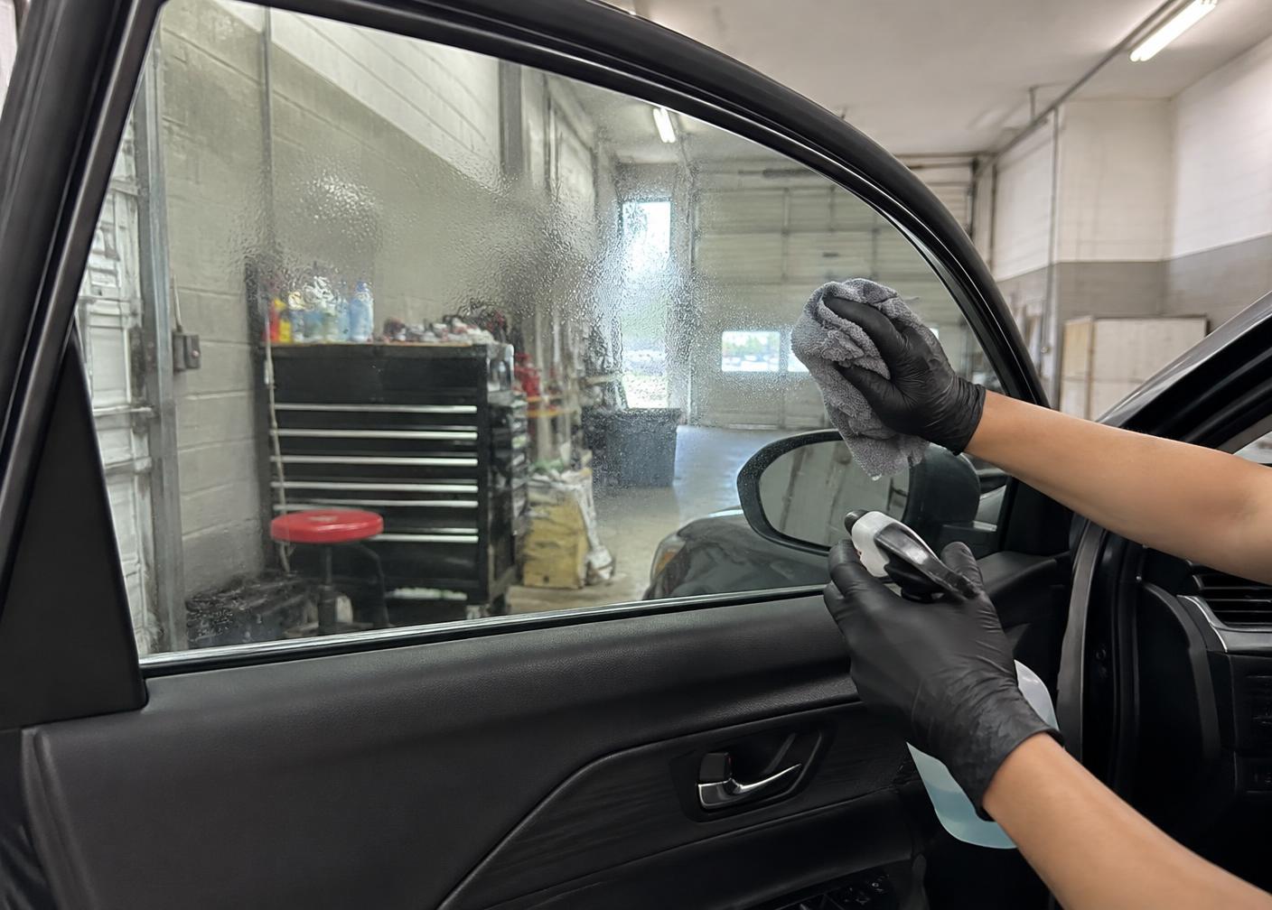 Side window receiving detailed glass preparation