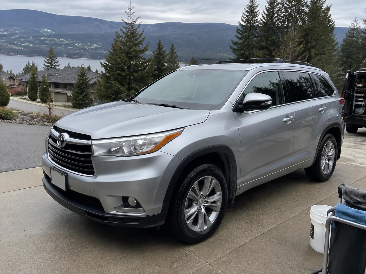 Finished silver SUV in a Shuswap driveway after a mobile detail
